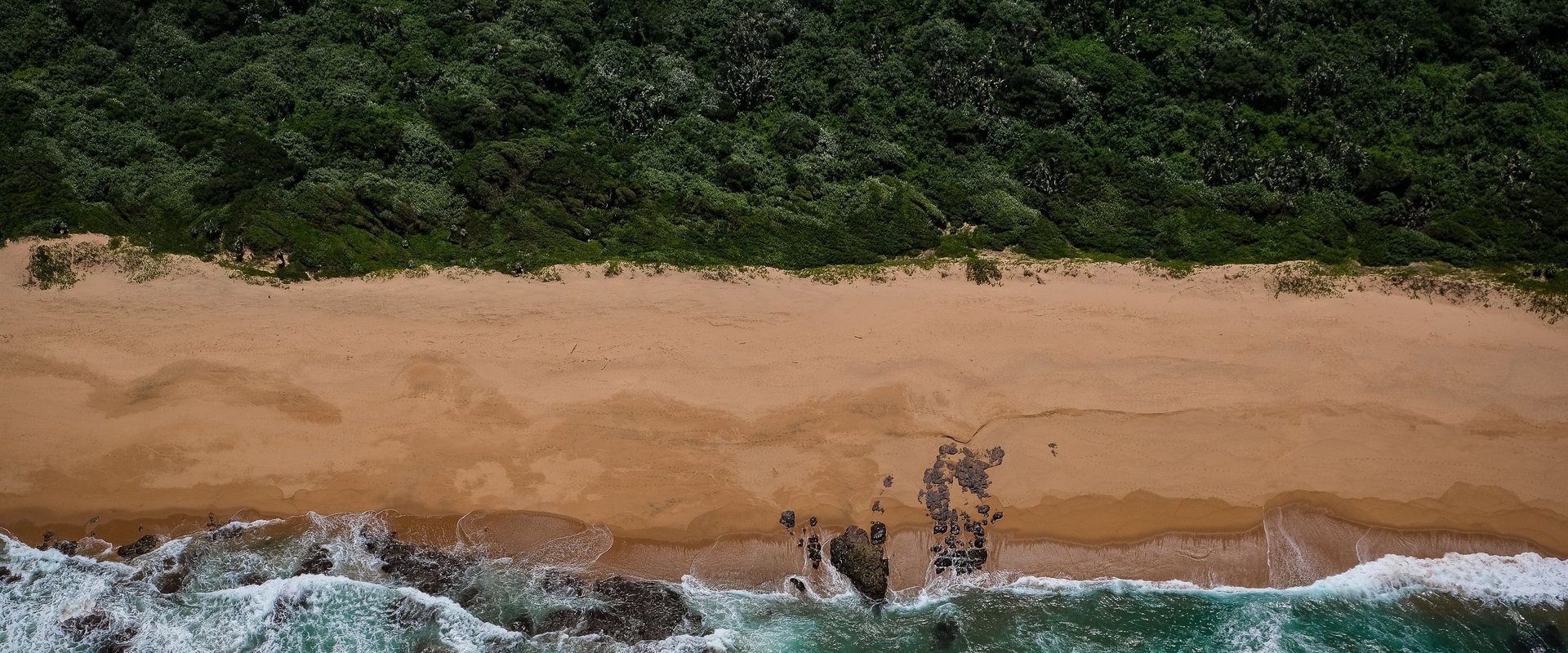 Draufsichtfoto eines Strandabschnitts in Südafrika. Foto: Magda Ehlers/Pexels