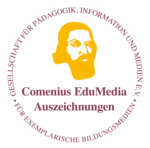 Logo der Comenius EduMedia Auszeichnung. Quelle: Gesellschaft für Pädagogik, Information und Medien 