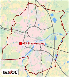 Lage der Grundschule Staakenweg. Klick führt zur Karte. Quelle: GIS4OL