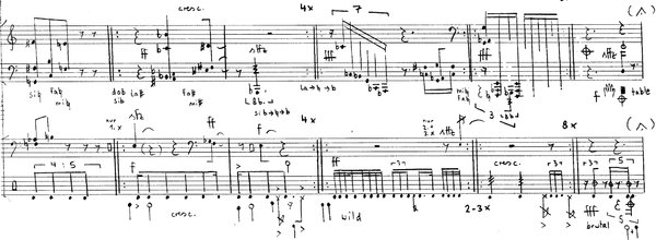 Ausschnitt aus der Partitur, verfasst von Sarah Nemtsov. © Sarah Nemtsov. Ausschnitt aus der Partitur, verfasst von Sarah Nemtsov. © Sarah Nemtsov.