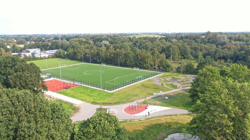 Luftbild: Blick von oben auf den Sportpark Kreyenbrück. Foto: PS+ Planung von Sportstätten