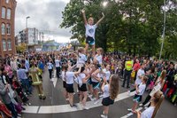 Turnerinnen und Turner beim Kramermarktsumzug. Foto: Sascha Stüber