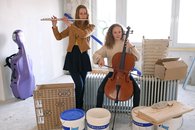 Musikalisches Duo auf der Baustelle. Foto: Bernhard Weber-Meinardus