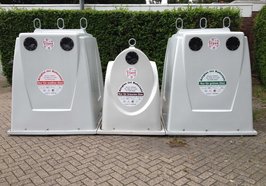 Drei Altglascontainer. Foto: Stadt Oldenburg