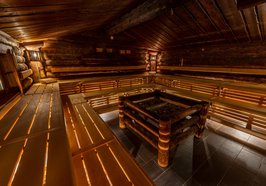 Innenraum der SaunaWelt im OLantis Huntebad. Foto: Harry Köster