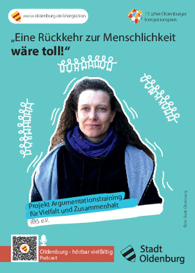 Postkarte zum Projekt: „Argumentationstraining gegen Rechtsextremismus, Antisemitismus und Rassismus – Für Vielfalt und Zusammenhalt“ Foto: Stadt Oldenburg