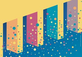 Buntes Plakat Tag der offenen Tür in Forum am 19. Juni 2025. Grafik: Gerlinde Domininghaus