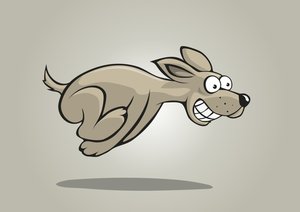 Grafik eines fröhlichen, laufenden Hundes. Grafik: Tetastock/Fotolia