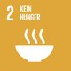 Icon zu Ziel 2: Schüssel mit dampfendem Essen. © Engagement Global