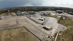 Aus der Luft ist das Wohnprojekt Modelflieger (mittig) gut zu erkennen. Foto: Torsten von Reeken
