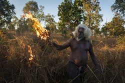 Photo Story of the Year: „Saving Forests with Fire“. Ein Aborigine legt einen strategischen Buschbrand. Foto: Matthew Abbott, for National Geographic/Panos Pictures