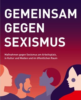 Deckblatt der Handreichung gegen Sexismus mit stilisierten Männern und Frauen. Foto: iStockphoto, www.ilikeBerlin.de