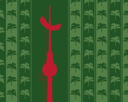 Silhouette des Berliner Fernsehturms mit einer Wurst oben drauf. Bild: Stadt Oldenburg