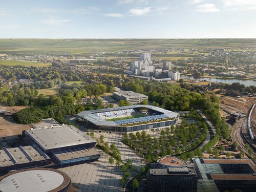 So soll das neue Stadion an der Maastrichter Straße aus der Vogelperspektive aussehen. Die Europäische Kommission hat die geplanten Beihilfen für den Bau und Betrieb des Stadions genehmigt. Visualisierung: Stadion Oldenburg GmbH & Co. KG So soll das neue Stadion an der Maastrichter Straße aus der Vogelperspektive aussehen. Die Europäische Kommission hat die geplanten Beihilfen für den Bau und Betrieb des Stadions genehmigt. Visualisierung: Stadion Oldenburg GmbH & Co. KG