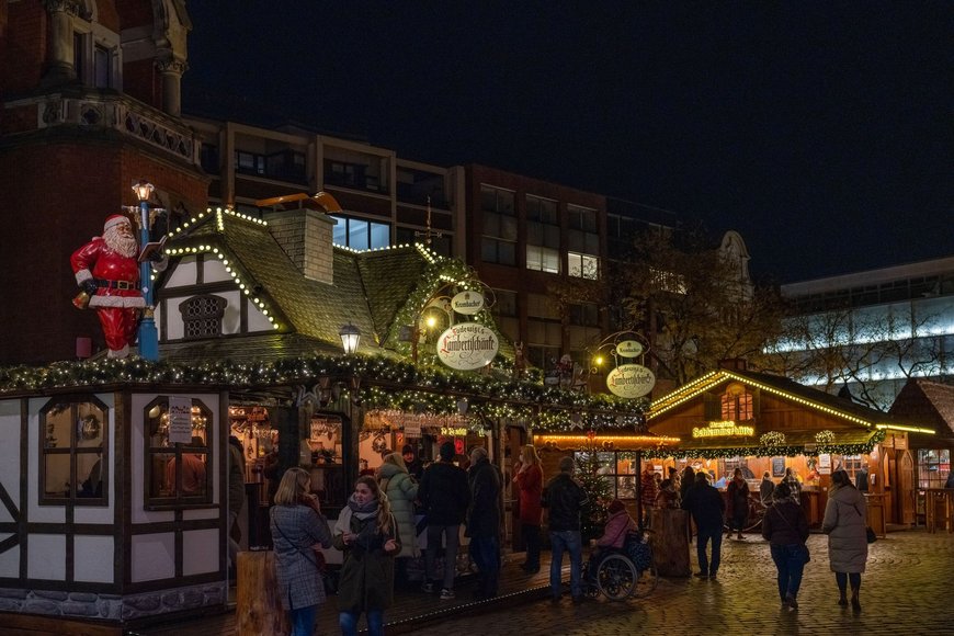 Blick auf den Rathausmarkt auf dem Lamberti-Markt 2021. Foto: Sascha Stüber
