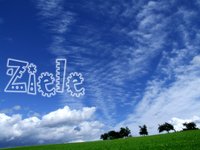 Himmel mit dem Wort „Ziele"hineingeschrieben. Foto: Rainer Sturm / pixelio.de