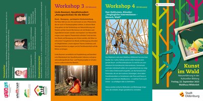 Vorderseite des Flyers „Kunst im Wald“