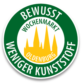 Label Kunststoffreduzierter Wochenmarkt. Foto: Stadt Oldenburg