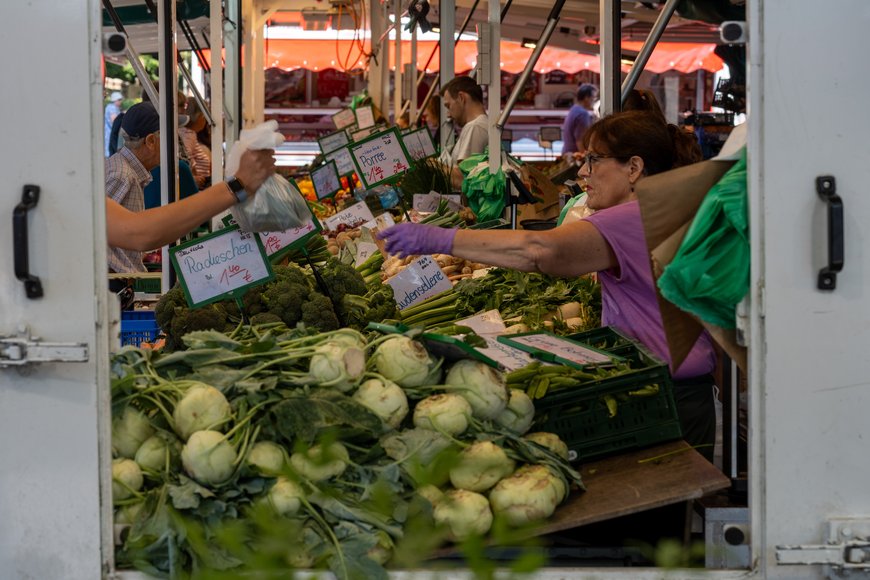Obst und Gemüse auf dem Wochenmarkt auf dem Pferdemarkt. Foto: Sascha Stüber