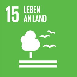 Icon zu Ziel 15: Baum und drei Vögel. Quelle: Engagement Global