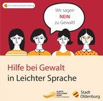 Titelbild zum Flyer „Hilfe bei Gewalt – in Leichter Sprache“. Grafik: Stadt Oldenburg/Freepik.com