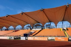 Haupttribüne im Marschwegstadion. Foto: Sascha Stüber Haupttribüne im Marschwegstadion. Foto: Sascha Stüber