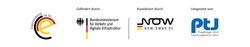 Logo des Fördermittelgebers, Förderprogramms und des Projekträgers