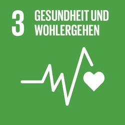 Icon zu Ziel 3: Gezackte Linie mit einem Herz am Ende. Quelle: Engagement Global