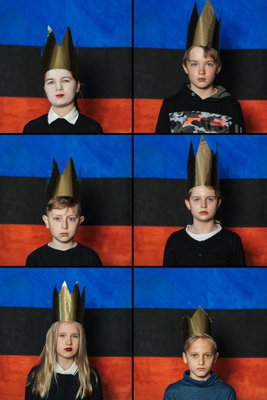 Interpretation des Bildes "Königskinder" von der Grundschule Harlingerstraße. Foto: Thomas Brand