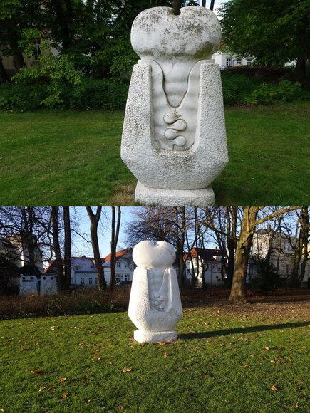 „Schutz des Lebens“, Chodja Ahmad Sediq, 1979. Vor der Reinigung oben, nach der Reinigung unten. Foto: Stadt Oldenburg