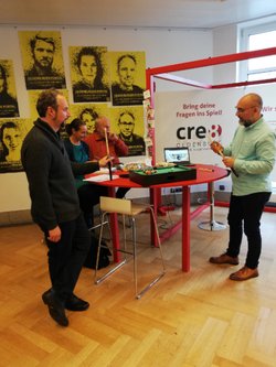 Messestand cre8 oldenburg bei der Kulturbörse Nordwest 2021. Stadt Oldenburg