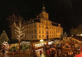 Blick aus dem Nostalgie-Riesenrad über den Lamberti-Markt 2022. Foto: Sascha Stüber