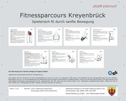 Schautafel mit Übungsanleitungen für den Fitnessparcours Kreyenbrück. Foto: playfit GmbH