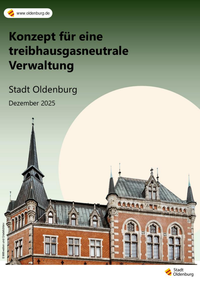 Die Titelseite des Oldenburger Konzepts für eine treibhausgasneutrale Verwaltung. Grafik: EBP Deutschland GmbH