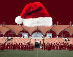 Weihnachtliche Montage der Haupttribühne im Marschwegstadion. Foto: Sascha Stüber/Stadt Oldenburg Weihnachtliche Montage der Haupttribühne im Marschwegstadion. Foto: Sascha Stüber/Stadt Oldenburg