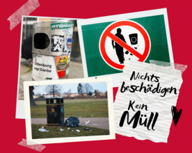 Collage. Nichts beschädigen, kein Müll. Foto: canva/Stadt Oldenburg