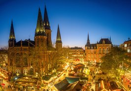 Blick von oben über den Lamberti-Markt 2025. Foto: Sascha Stüber