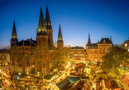 Blick von oben über den Lamberti-Markt 2025. Foto: Sascha Stüber