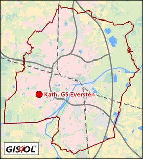 Lage der Katholischen Grundschule Eversten. Klick führt zur Karte. Quelle: GIS4OL