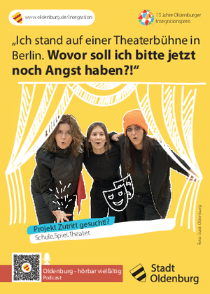 Postkarte zum Projekt: „Schule.Spiel.Theater. – Zutritt gesucht!?“ Foto: Stadt Oldenburg Postkarte zum Projekt: „Schule.Spiel.Theater. – Zutritt gesucht!?“ Foto: Stadt Oldenburg