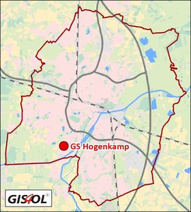 Lage der Grundschule Hogenkamp. Klick führt zur Karte. Quelle: GIS4OL Lage der Grundschule Hogenkamp. Klick führt zur Karte. Quelle: GIS4OL