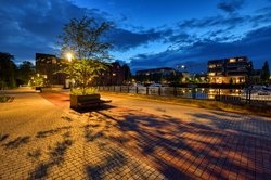 Blaue Stunde am Wendehafen. Foto: Hans-Jürgen Zietz