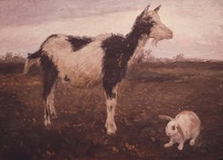 Abbildung des Bildes „Die Ziege“ von Fritz Mackensen von um 1895. Quelle: Landesmuseum Kunst & Kultur Oldenburg