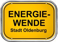 Ortsschild beschriftet mit Energiewende, Stadt Oldenburg. Bild: Peter Feldnick/Pixelio.de
