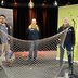 Vorschau: Das Team der Kulturellen Bildung und Teilhabe auf der Bühne des Wilhelm 13 (von links): Ilker BEsken (BFD Kultur), Vivien Ritter und Christiane Maaß. Foto: Stadt Oldenburg