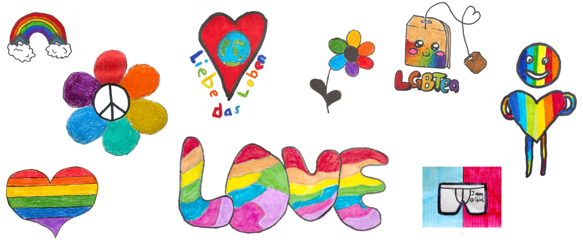 Collage aus mehreren Sketchnotes zum Thema CSD. Foto: Stadt Oldenburg