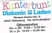 Türschild der Kleiderkammer Kunterbunt. Quelle: Stadt Oldenburg