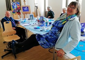 Workshop zur Farbe Blau mit Petra Kellermann. Foto: Petra Kellermann