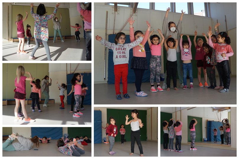 Collage von den tanzenden Kinder vom Projekt Kultur (T) Räume. Foto: Stadt Oldenburg