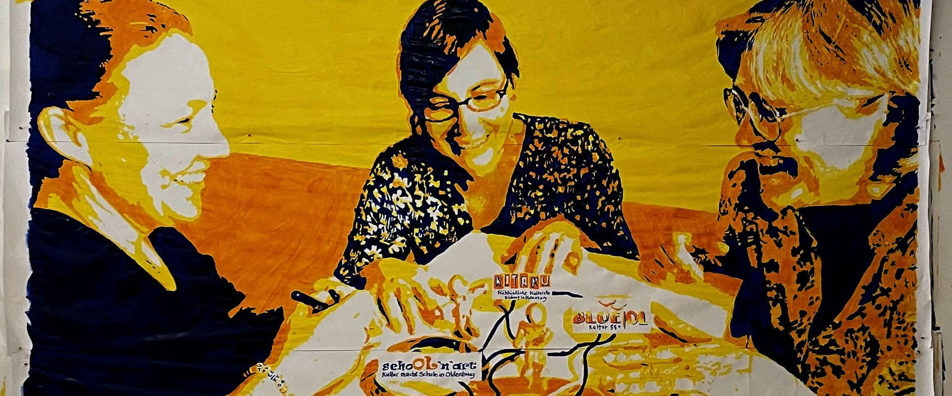 Die Kulturelle Bildung und Teilhabe als Wandbild. Foto: Kunstschule Oldenburg